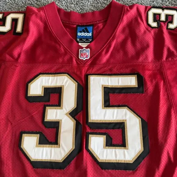 Vintage 2001 Authentic Adidas Jason Moore NFL San Francisco 49ers Jersey 50 RARE